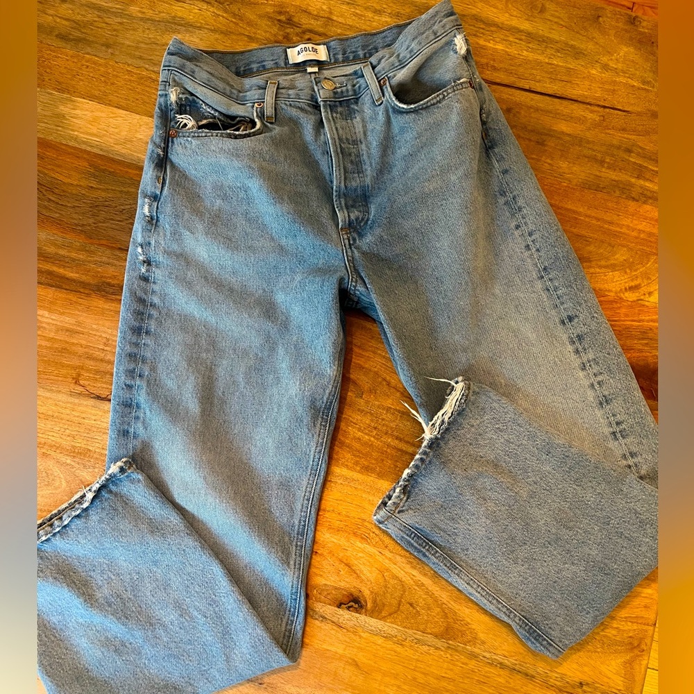 AGOLDE 90’s Mid-Rise Relaxed Jeans in Denim Light Size 27